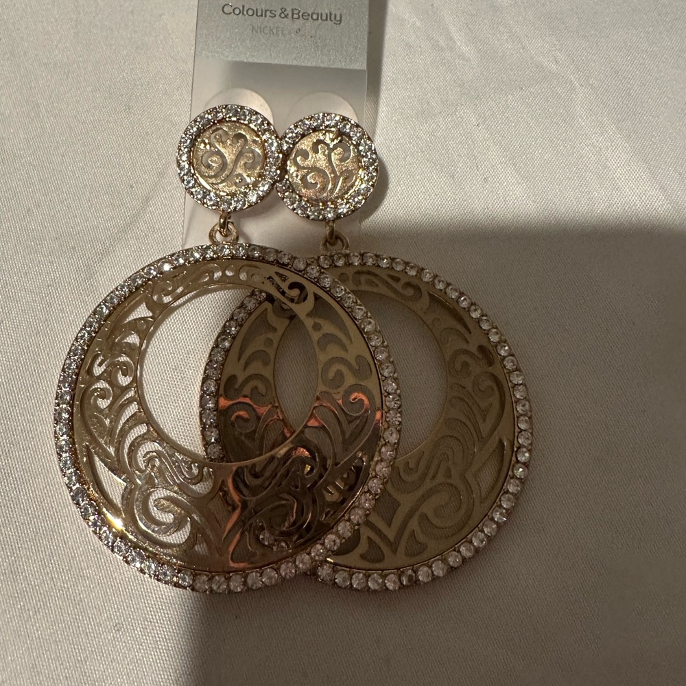 Gold and Silver Hoop Earrings by